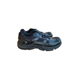Vionic Walker Black Leather Athletic Jog Tennis Shoe Sneaker Women 8 WIDE 8W